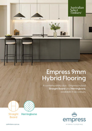 Australian Select Timbers Empress Herringbone Hybrid Flooring 9mm Brochure Cover