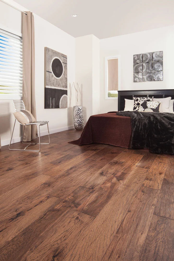 Australian Select Timbers Hickory Impressions Homestead Engineered Timber Flooring 12/2mm Madeira Setting