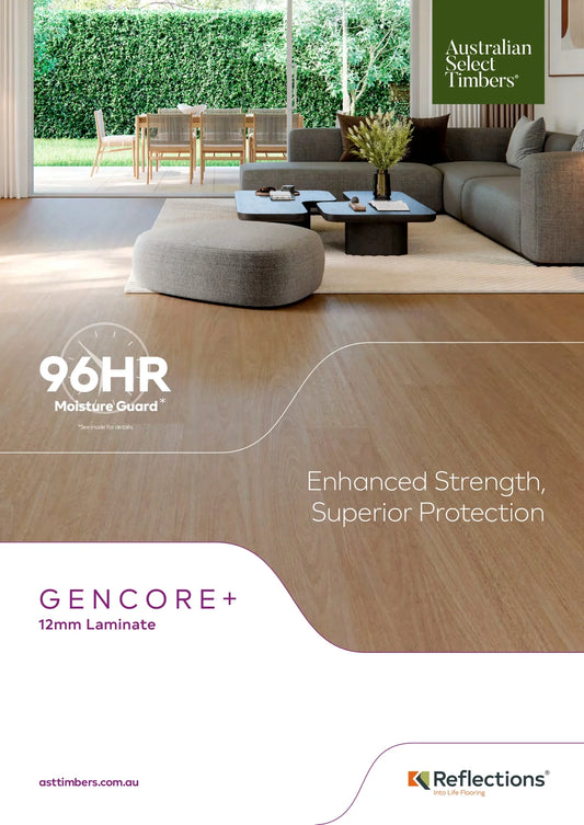 Australian Select Timbers Reflections GenCore+ Laminate Flooring 12mm Brochure Cover