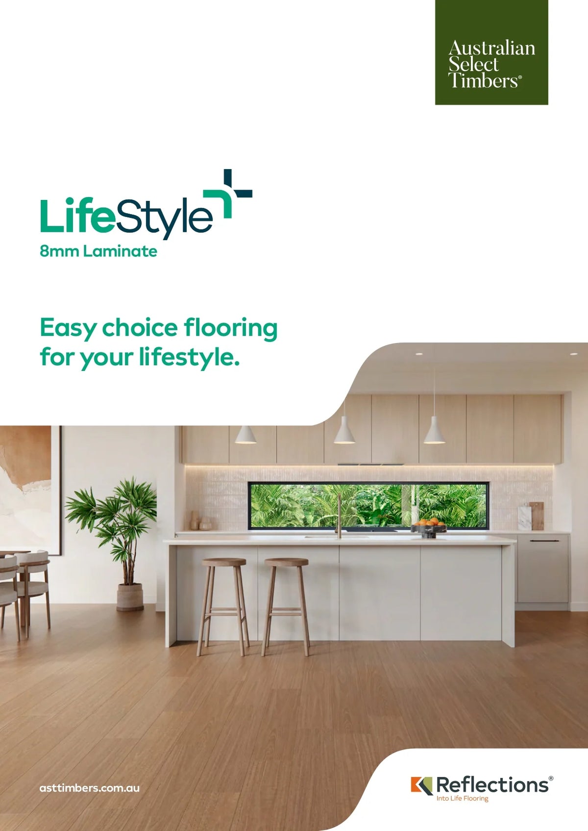 Australian Select Timbers Reflections LifeStyle+ Laminate Flooring 8mm Brochure Cover