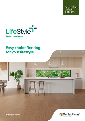 Australian Select Timbers Reflections LifeStyle+ Laminate Flooring 8mm Brochure Cover