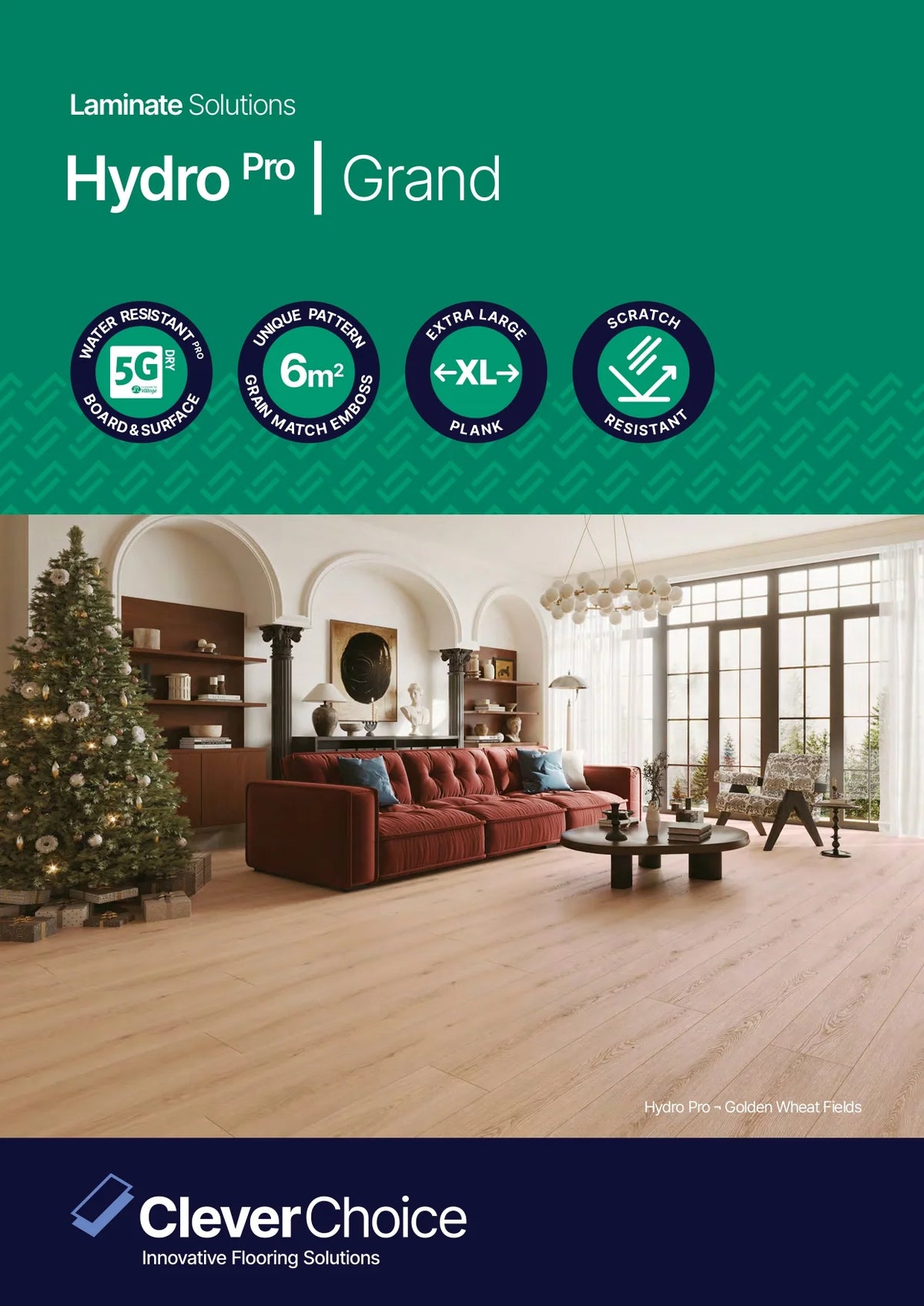 Clever Choice Hydro Pro Grand Laminate Flooring 12mm brochure cover