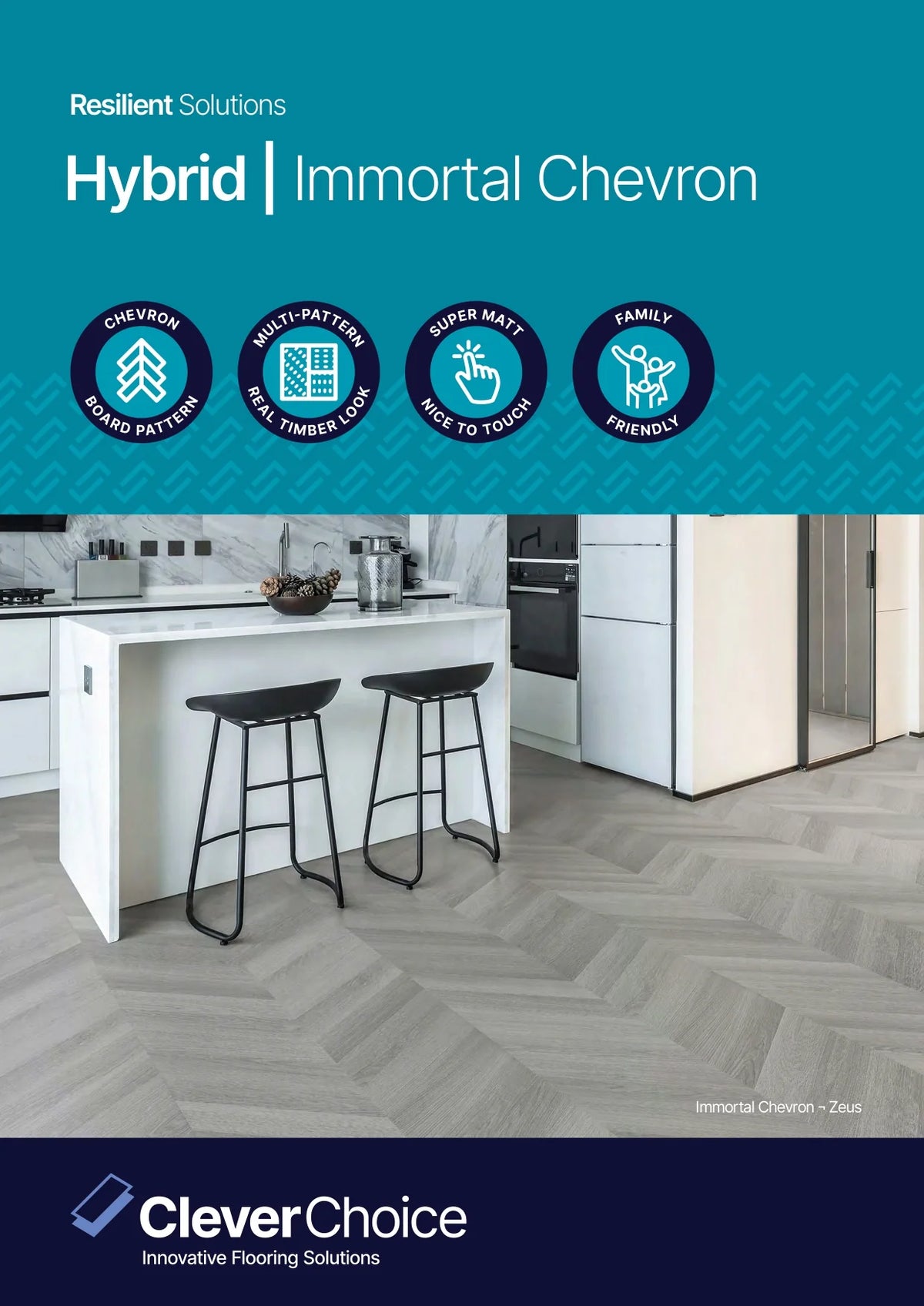 Clever Choice Immortal Chevron Hybrid Flooring 9mm Brochure Cover
