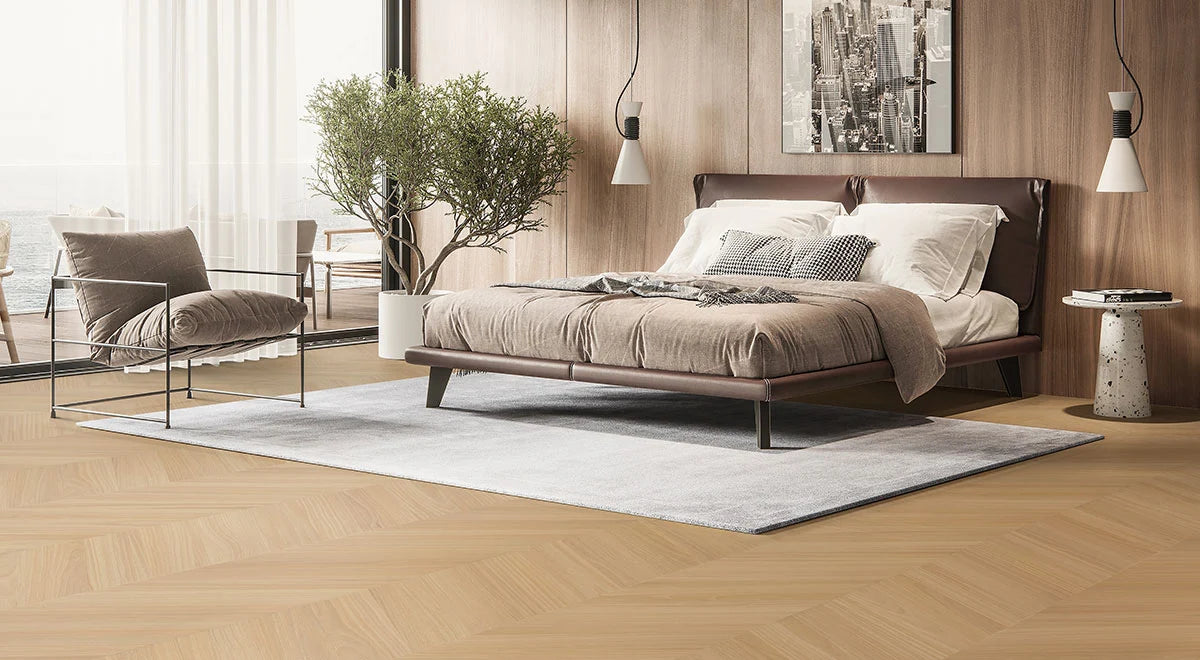 Clever Choice Immortal Chevron Hybrid Flooring 9mm Hades Blackbutt Setting