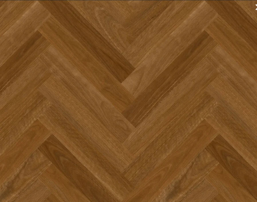 Elsa Herringbone Luxury Vinyl Plank Flooring 2.5mm Queensland Spotted Gum Swatch