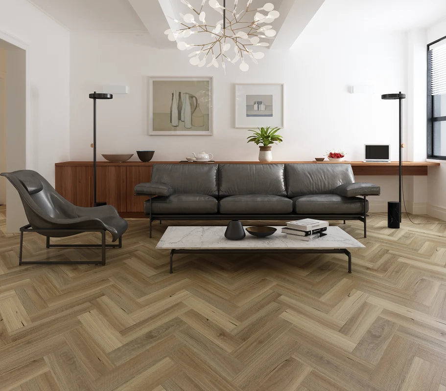 Elsa Herringbone Luxury Vinyl Plank Flooring 2.5mm Spotted Gum