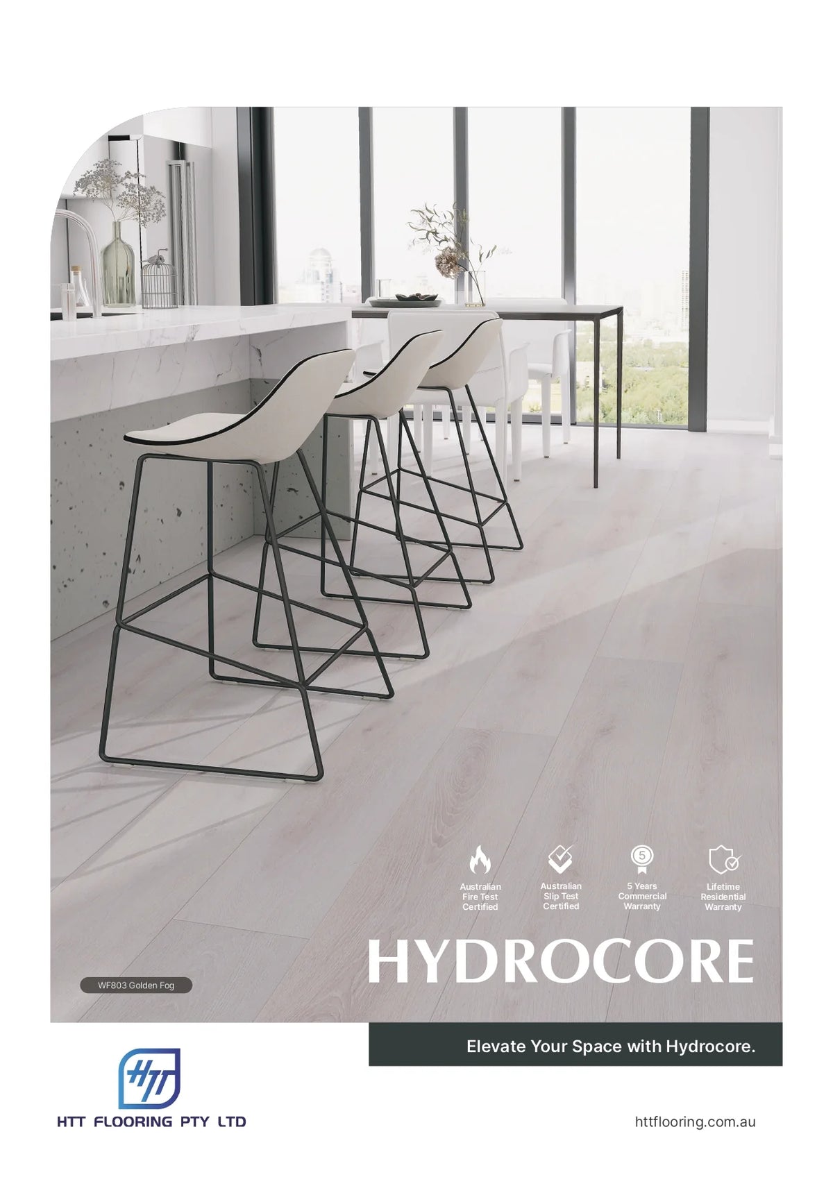 HTT Hydrocore AC4 Laminate Flooring 8mm Brochure Cover