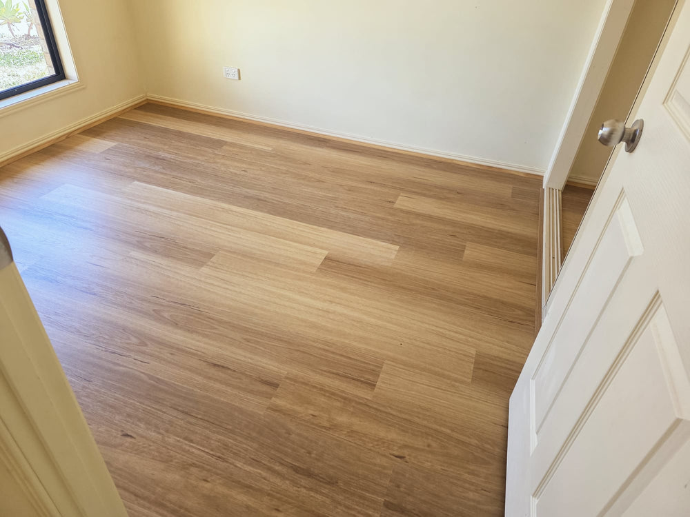 Hybrid flooring installation in a real Brisbane home
