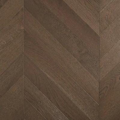 Preference De Marque Oak Chevron Engineered Timber Flooring 21/6mm 90mm Dark Brown Swatch