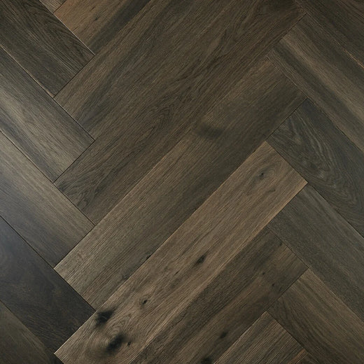 Preference De Marque Oak Herringbone Engineered Timber Flooring 15/4mm 120mm Ash Grey Swatch