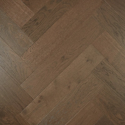 Preference De Marque Oak Herringbone Engineered Timber Flooring 21/6mm 120mm Dark Brown Swatch