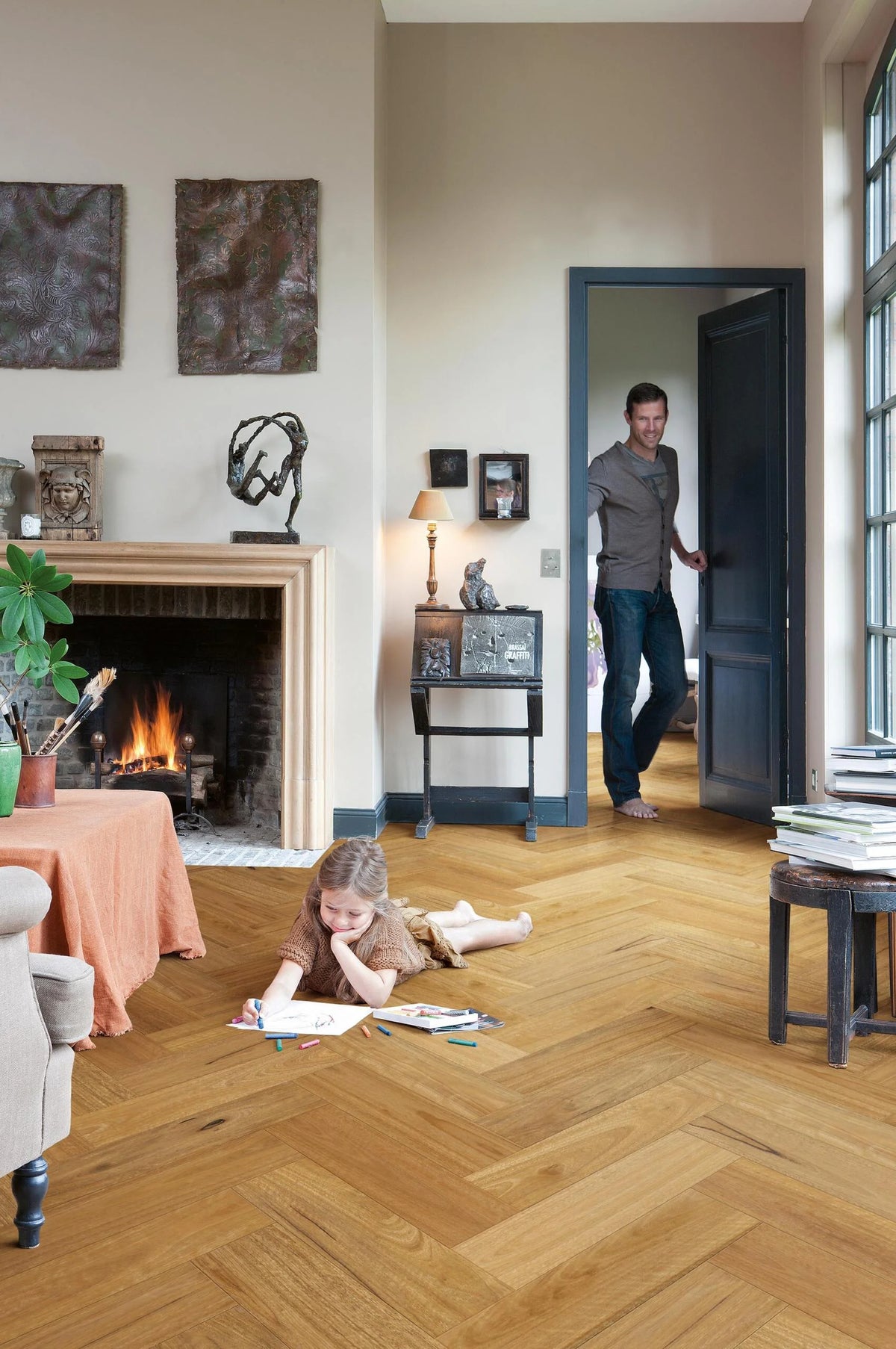 Premium Floors Sidura Herringbone Grande Australian Native Engineered Timber Flooring 13/3mm Spotted Gum Matt Setting