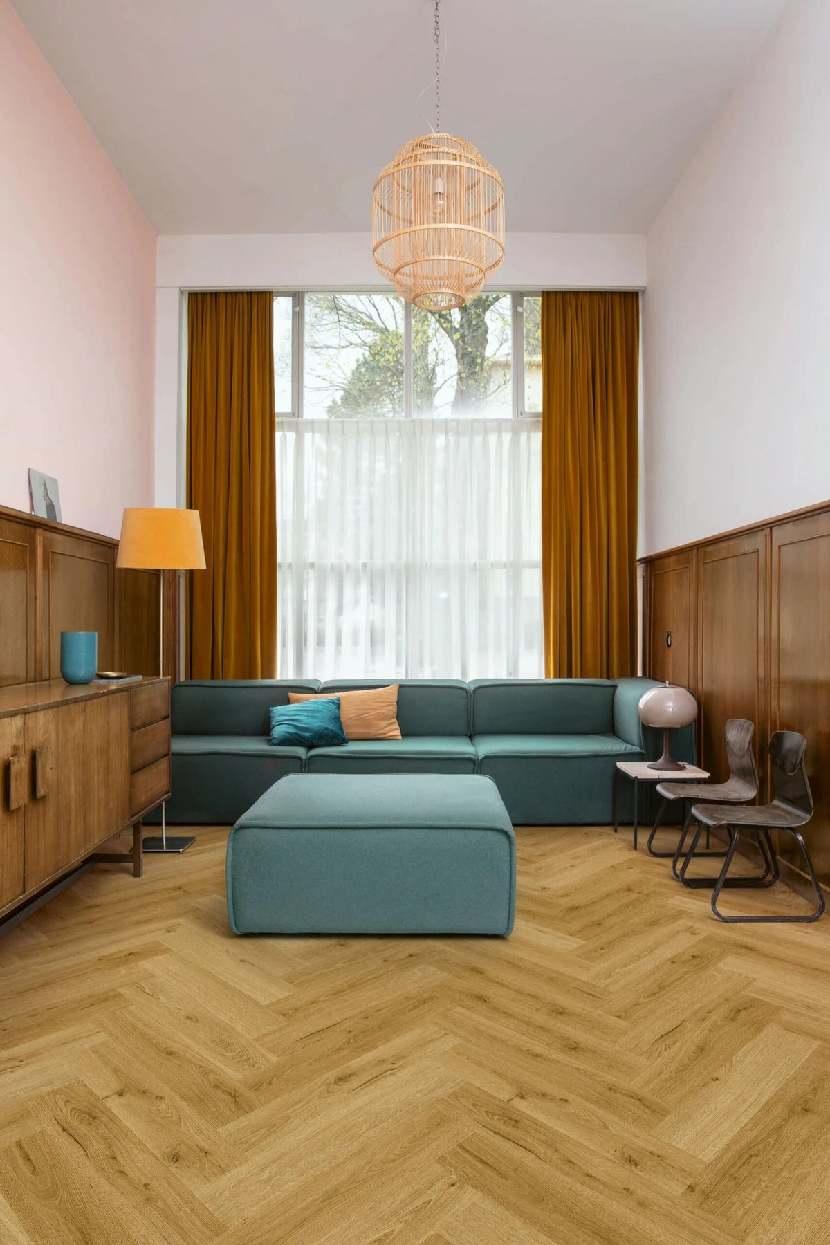 Quick-Step Ciro Herringbone Hybrid Flooring 6mm Botanic Smoked Oak Setting