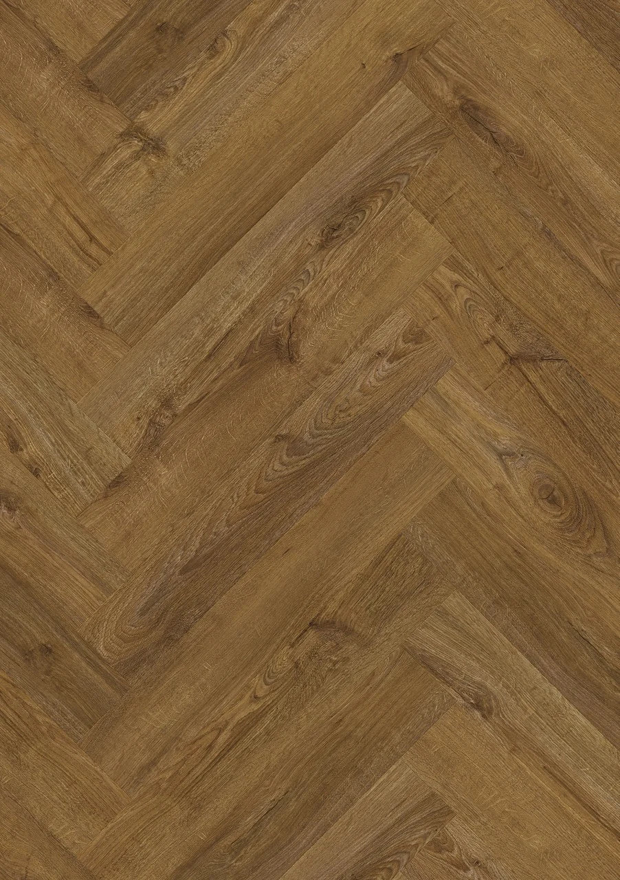 Quick-Step Pristine Herringbone Vinyl Flooring 2.5mm – Fall Oak Brown Swatch