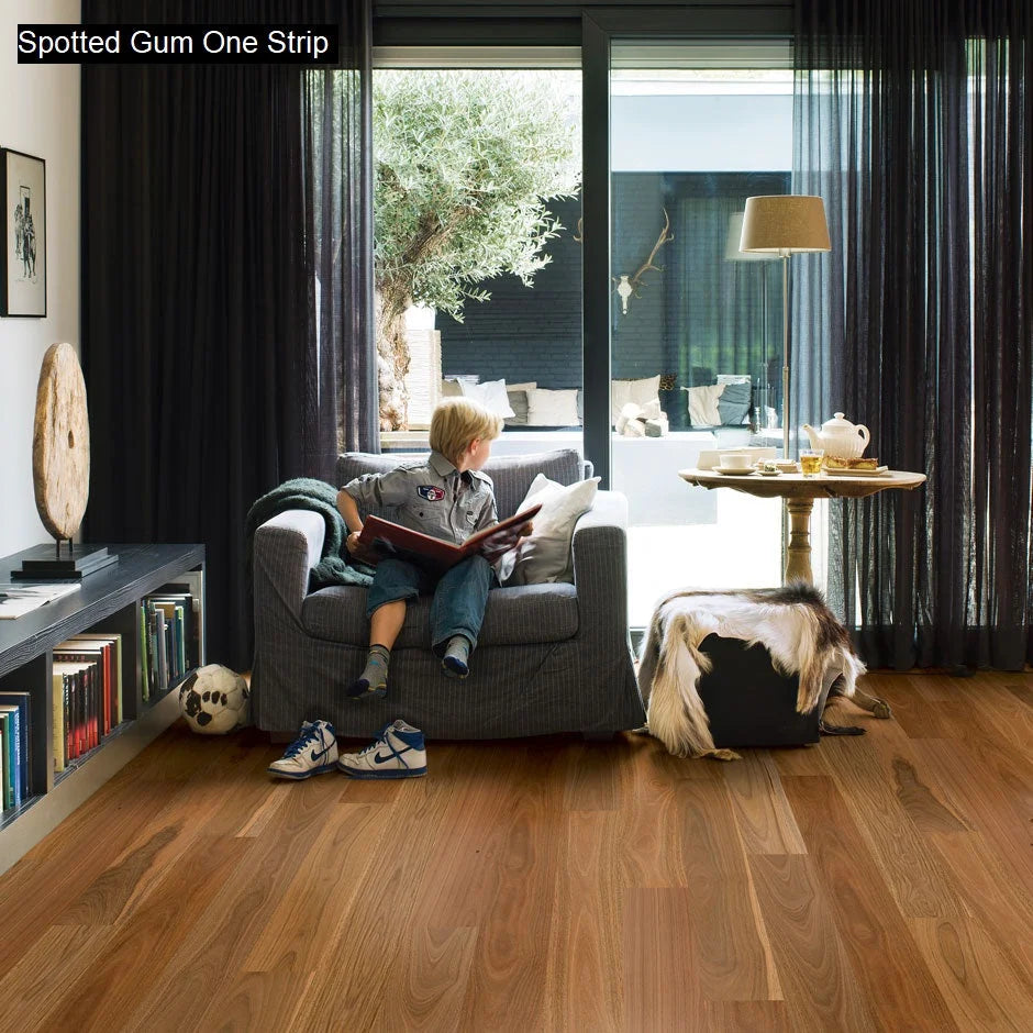 Quick-Step ReadyFlor 1 Strip Engineered Timber Flooring 14/2.5mm Spotted Gum Gloss Setting