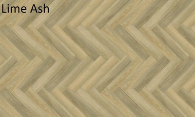 Riverhill Elegant Herringbone Hybrid Flooring 9.5mm Lime Ash Swatch