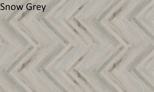 Riverhill Elegant Herringbone Hybrid Flooring 9.5mm Snow Grey Swatch