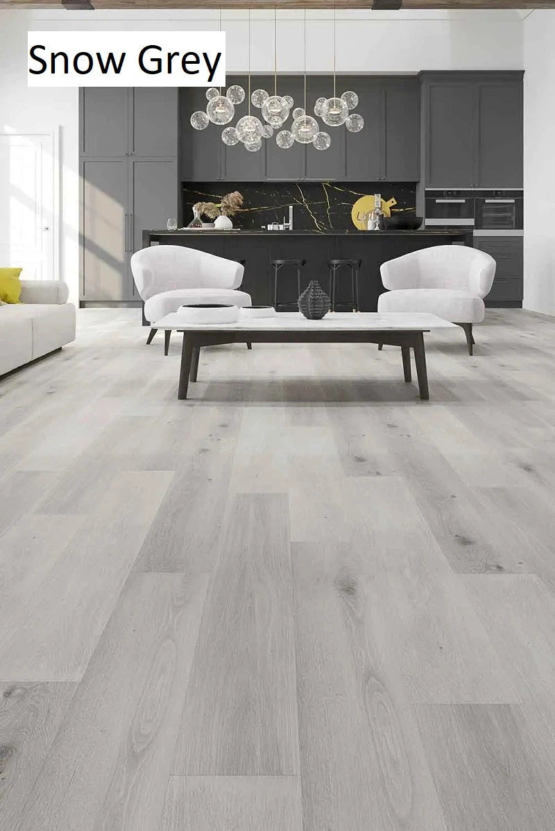 Riverhill Elegant Hybrid Flooring 9.5mm Snow Grey Setting
