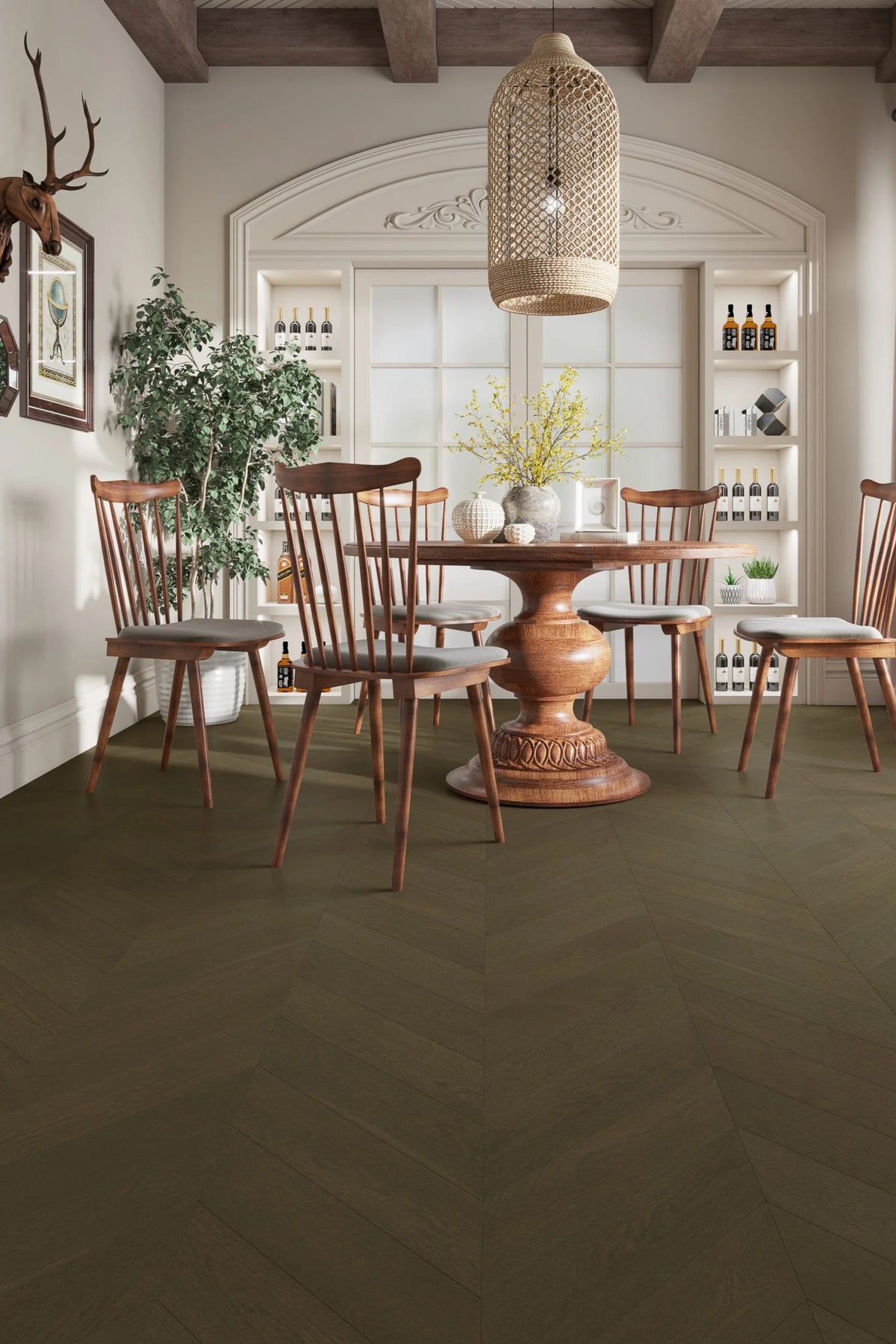 Riverhill iDesign European Oak Chevron Engineered Timber Flooring 15/3mm Apollo Grey Setting