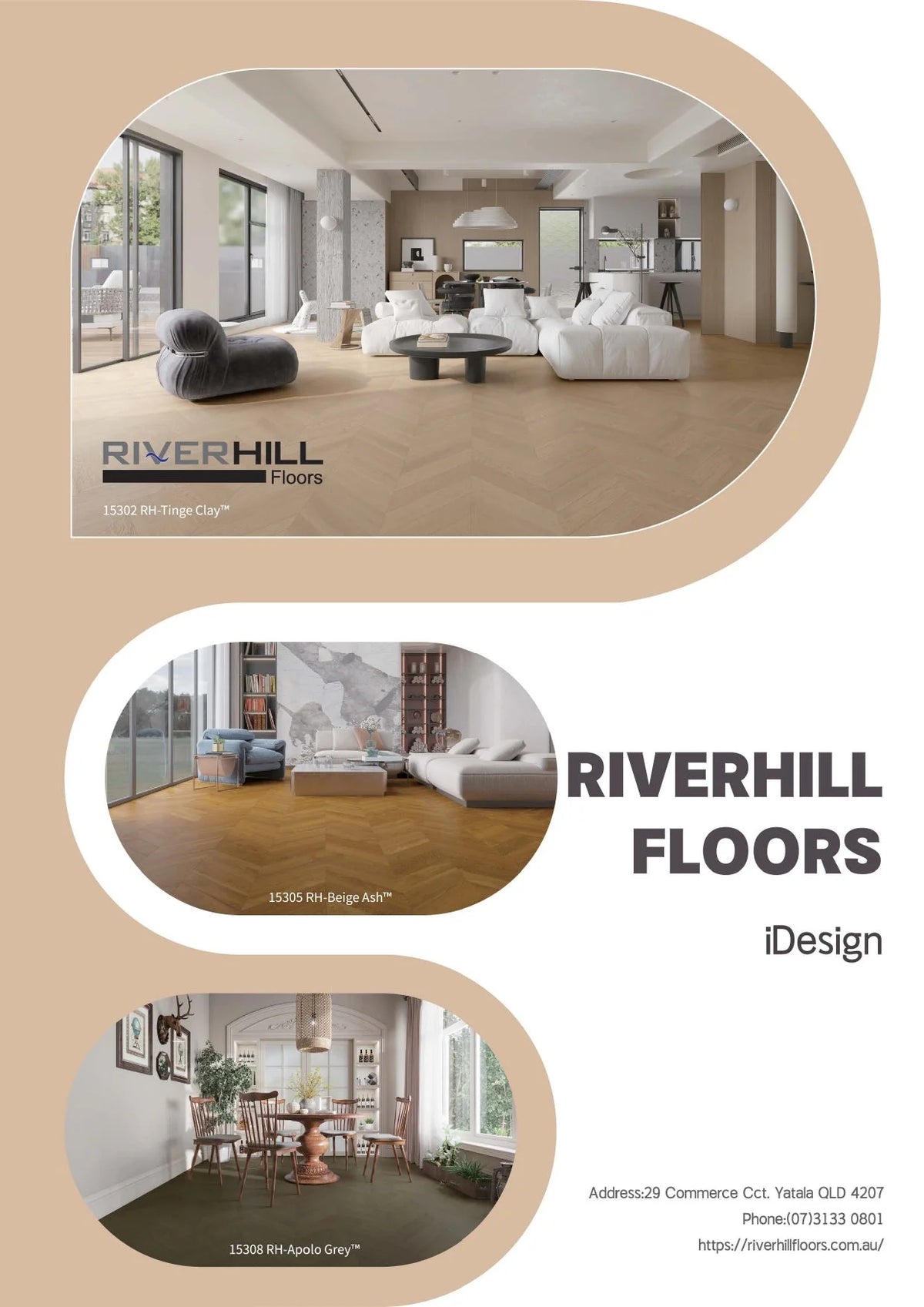 Riverhill iDesign European Oak Chevron Engineered Timber Flooring 15/3mm Brochure Cover
