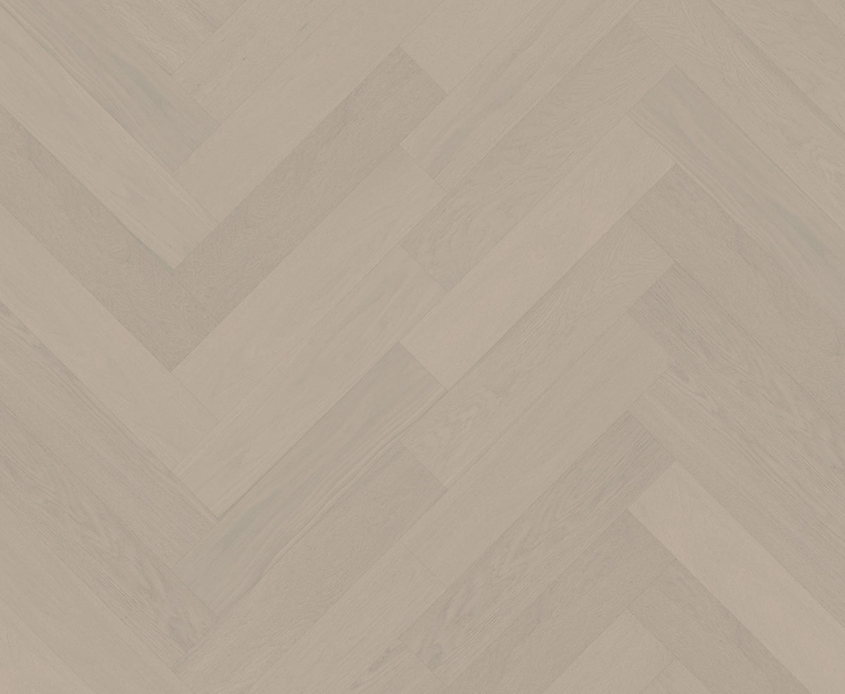 Riverhill iDesign European Oak Chevron Engineered Timber Flooring 15/3mm Casper White Swatch