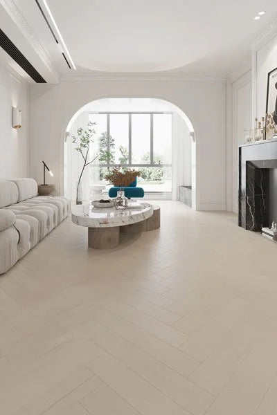 Riverhill iDesign European Oak Herringbone Engineered Timber Flooring 15/3mm Casper White Setting 2