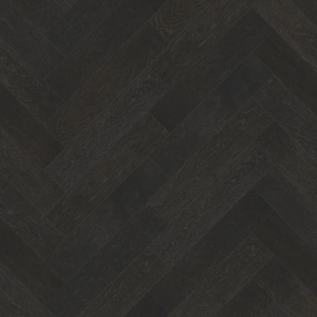 Riverhill iDesign European Oak Herringbone Engineered Timber Flooring 15/3mm Midnight Grey Swatch