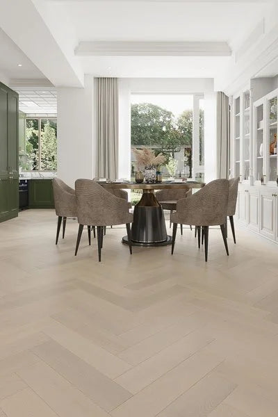 Riverhill iDesign European Oak Herringbone Engineered Timber Flooring 15/3mm Natural Limed Setting