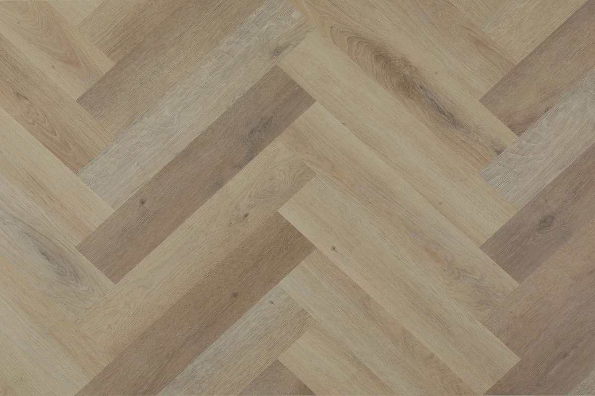 Topdeck Belle Vie Herringbone Hybrid Flooring 7mm – Lake View Oak Swatch