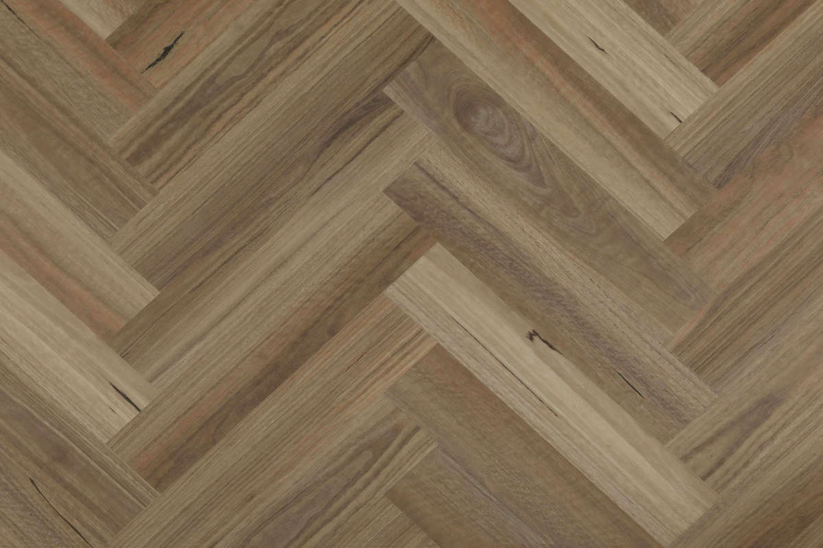 Topdeck Belle Vie Herringbone Hybrid Flooring 7mm – Spotted Gum Swatch
