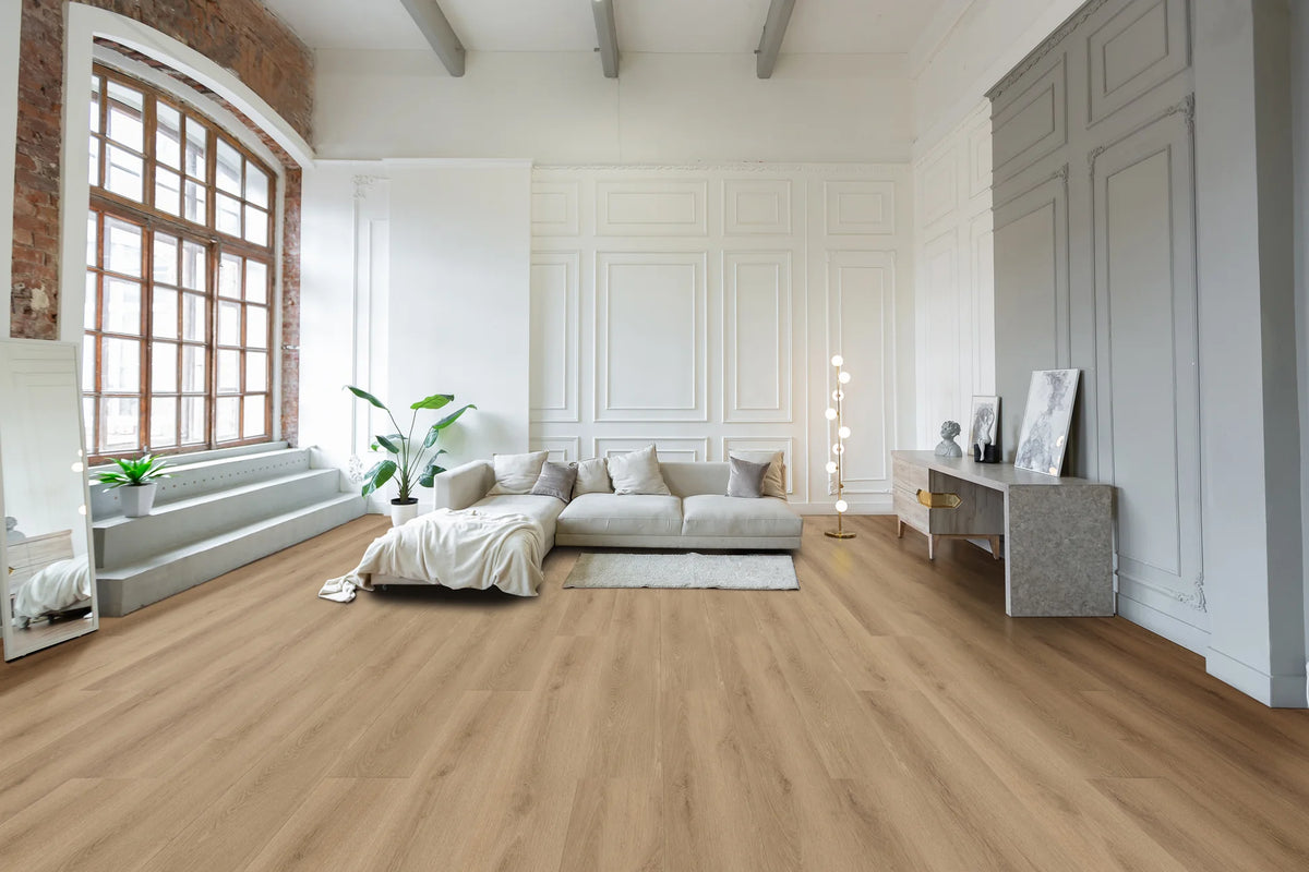 Topdeck Pantora Amor AC5 Laminate Flooring 12mm Moonstone Oak Setting